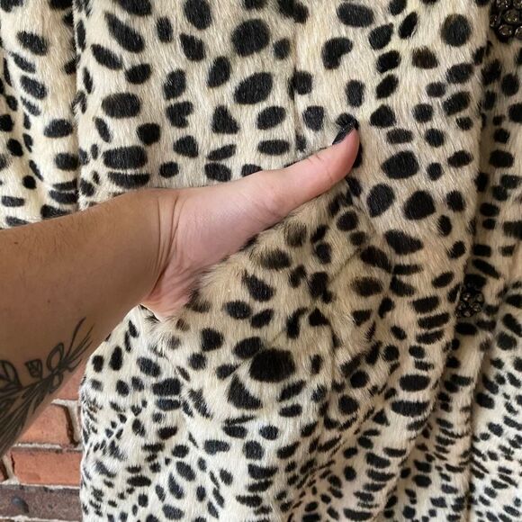 Leopard Print Snap Closure Faux Fur Jacket - Picture 7 of 10